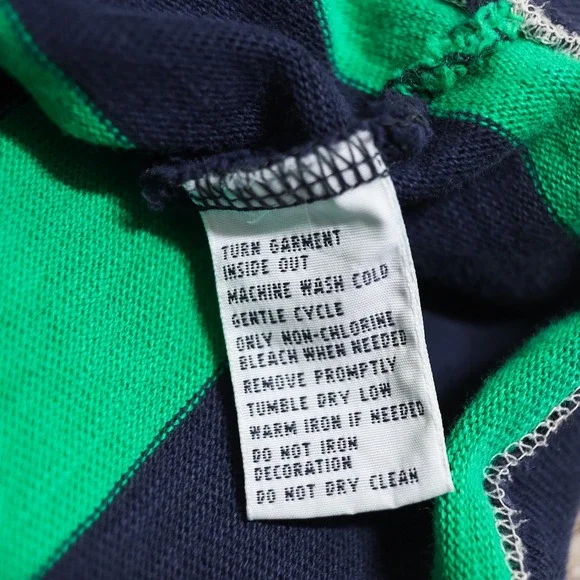 Vintage Polo Ralph Lauren RL Guide Striped Rugby Shirt Green Navy XXL Custom Fit - Picture 13 of 13
